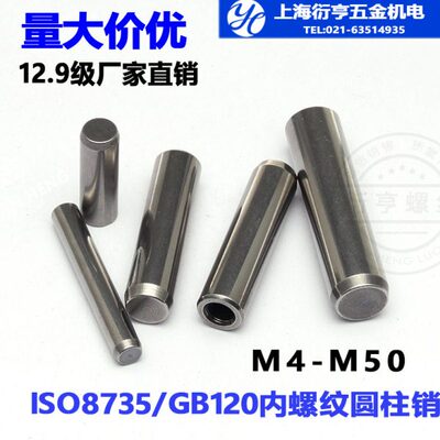 12.9级内螺纹圆柱销GB120/ISO8735销钉25*50/55/60/70/80/100/200