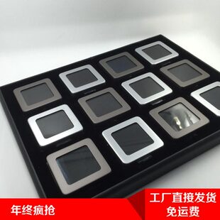 黑色金属裸石盒托盘12格拉链包宝石彩宝盒首饰盒钻石盒子透明展示