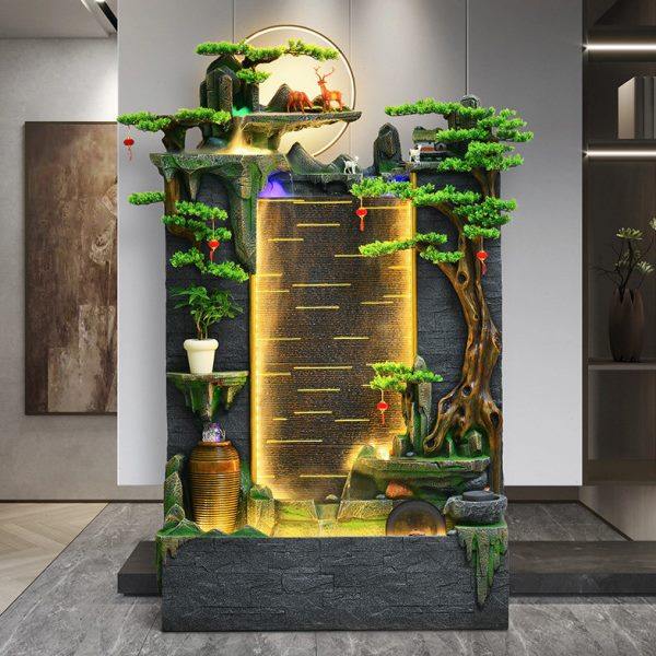 办公室假山流水摆件喷泉水幕墙鱼缸造景客厅隔断循环水装饰品屏风,家居饰品,落地摆件,淘宝优惠券,粉丝福利购,淘宝优惠卷