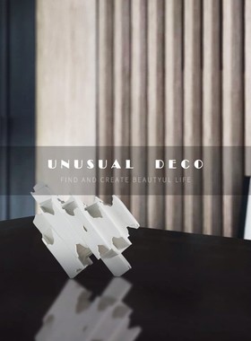 极简轻奢白色陶瓷倾斜方管花插创意花F瓶饰品样板房售楼处客厅摆