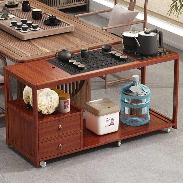 新中式茶水柜移动茶台茶桌家用阳台实木小茶车烧水壶一体沙发边几,商业/办公家具,茶台/茶桌,淘宝优惠券,粉丝福利购,淘宝优惠卷