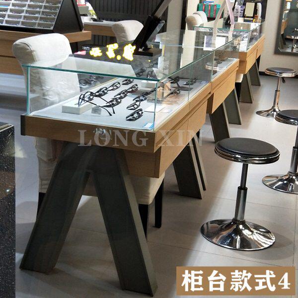 眼镜柜台展示柜免漆生态板眼镜展示柜台眼镜店货架烤漆中岛陈列柜