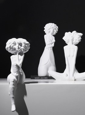 简约现代家居轻奢创意艺t术人物雕塑摆件售楼处样板房间软装饰品