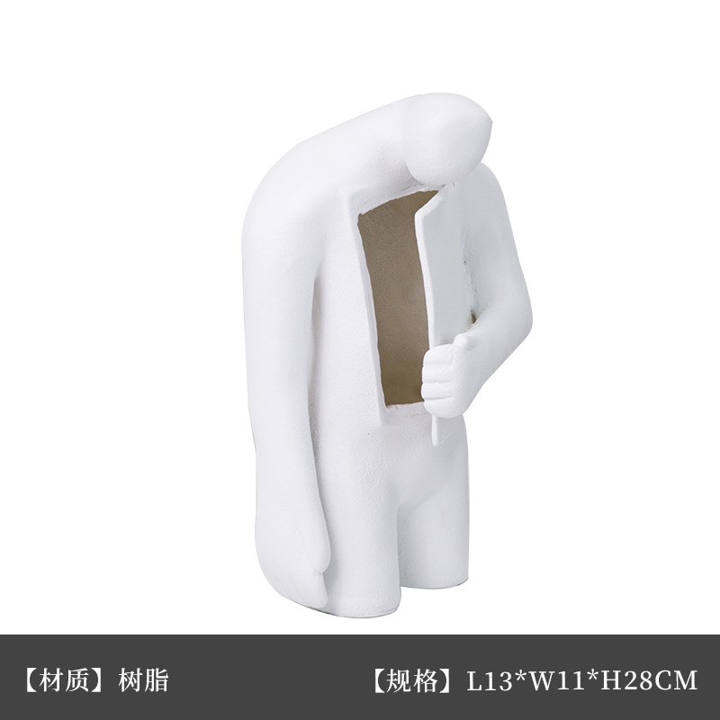 简约现代空心房人物树脂摆件客E厅电视柜玄关样板间软装饰品