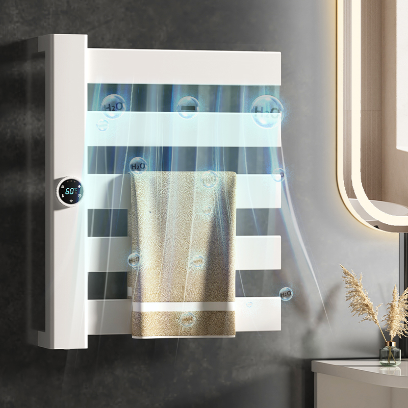 免打孔电热毛巾架卫n生间家用加热杀菌浴室负离子烘干智能毛巾杆