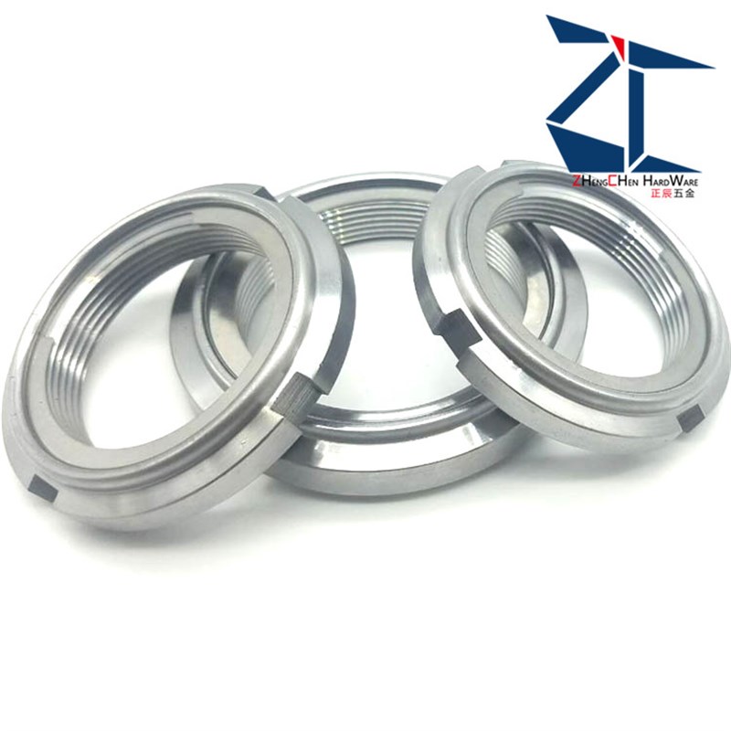 不锈钢精密U型自锁圆螺母金v属钢片锁紧圆螺帽 FUNTS10-80