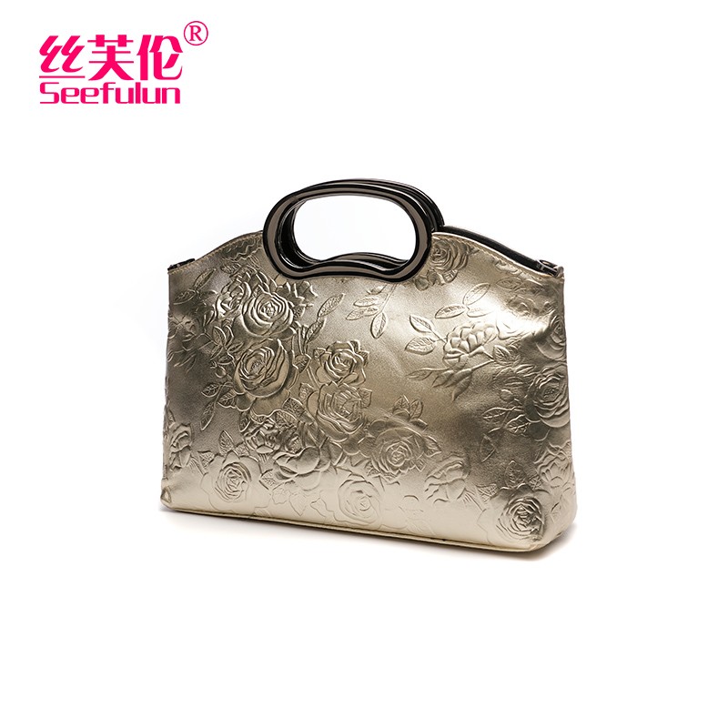 中国风女士真皮手提手拿包时尚休闲手提包K气质百搭单肩斜挎名媛