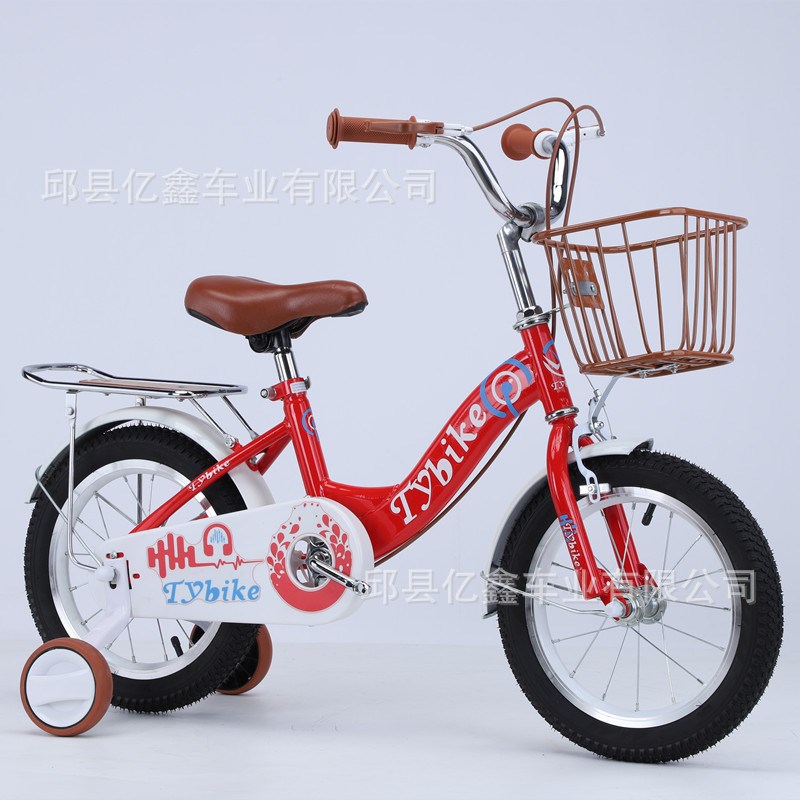 现货小孩脚踏自行车12/1s4/16寸粉色公主风小孩自行车家用小孩童