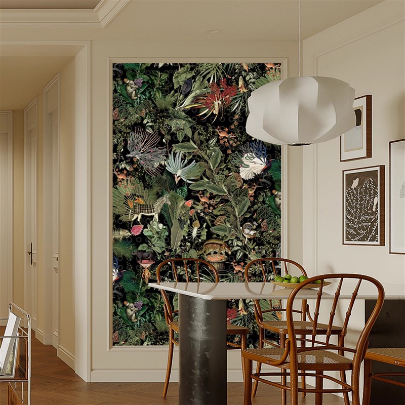 定制绿色植物热带雨林墙布客厅电B视沙发南洋风格餐厅壁纸法式墙