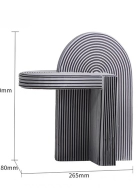 现代简约创意黑白色条纹树脂摆z件家居样板房间客厅电视柜软装饰