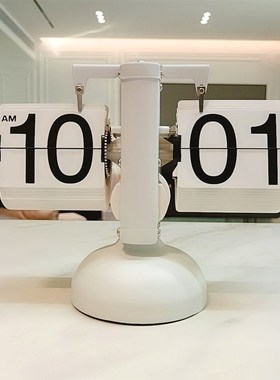 欧式自动翻页钟表小天平翻牌座钟覆古客厅简O约家居摆件王自如同