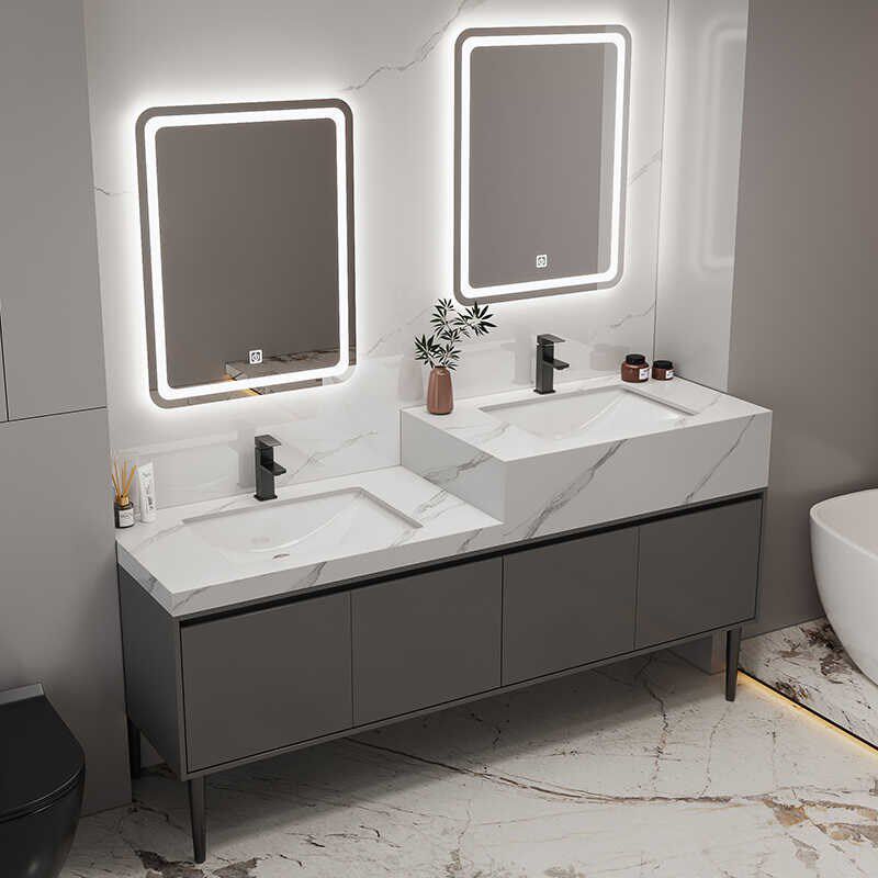 简约定制高低e洗漱台浴室柜组合餐厅亲子洗手盆学校厕所双盆洗脸