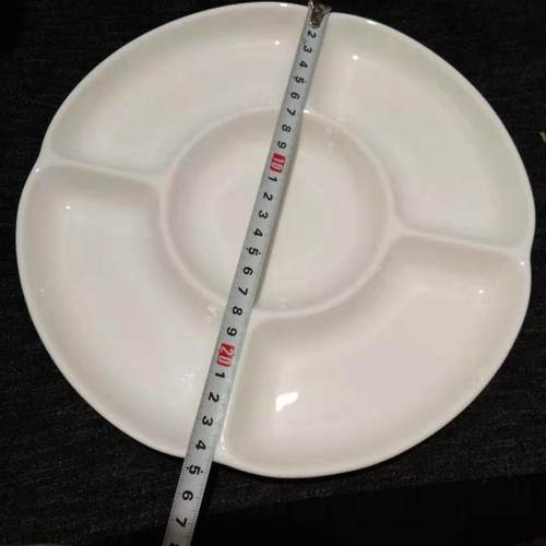 包邮大号学生陶i瓷梅花调色盘颜料盘国画油画水粉水彩白色美术用