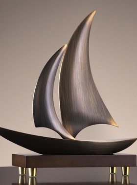 帆船摆件公司e办公室领导一帆风顺开业礼物高档高级装饰铜件送老