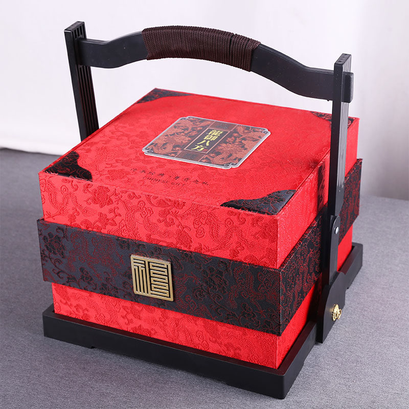 2023中d秋月饼礼盒包装盒空盒高档提篮手提送礼10/8粒装月饼盒硬