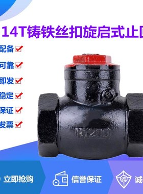 H14X-16铸铁丝扣旋启式止回阀DN15-H80卧式摇摆式软密封单向逆止