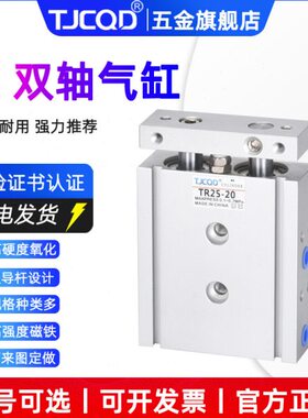 亚德客尺寸双轴双杆气缸TR6/10/16/20/25*10*20*30*40*50双倍推力