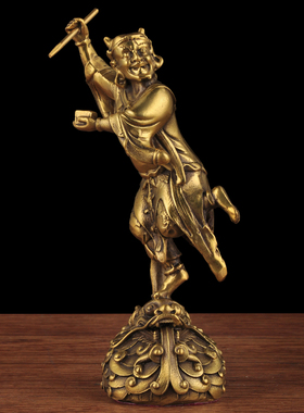 黄铜魁星点斗摆件独占熬头魁星踢斗铜像家居客P厅玄关电视柜装饰