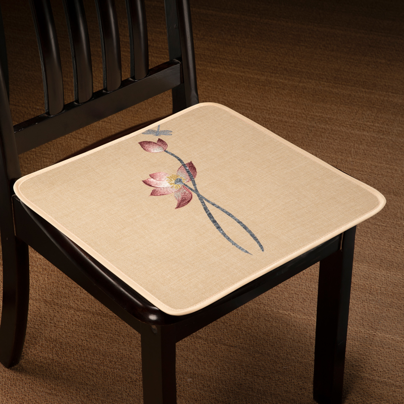 红木椅子餐桌椅垫实木薄椅垫棉麻防滑便携凳O垫新中式坐垫尺寸定