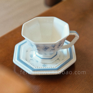 法式复古咖啡杯陶瓷女士挂耳杯中古风高档精致水杯子小众高颜值