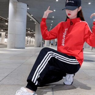 套装 2023秋季 曳步舞服装 新款 宽松广场舞团队服 晨练运动服班服时尚