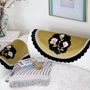 现代简约沙发盖布轻法式奶油风沙发后背盖巾四季通用单人沙发套罩