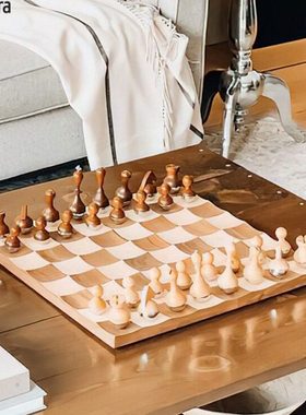 加拿大umbra不倒翁国际象棋实木棋盘chess同款新闻女王圣诞节礼物