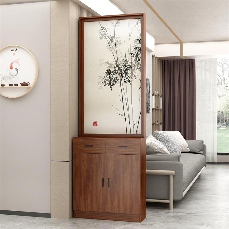 新中式入户屏风隔j断柜置物架客厅现代进门正对大门简约现代玄关