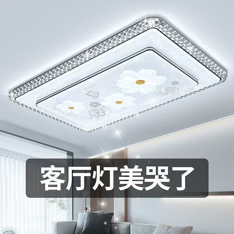 中山灯具客厅灯2025新款花朵水晶大N灯卧室灯全屋雕花灯具