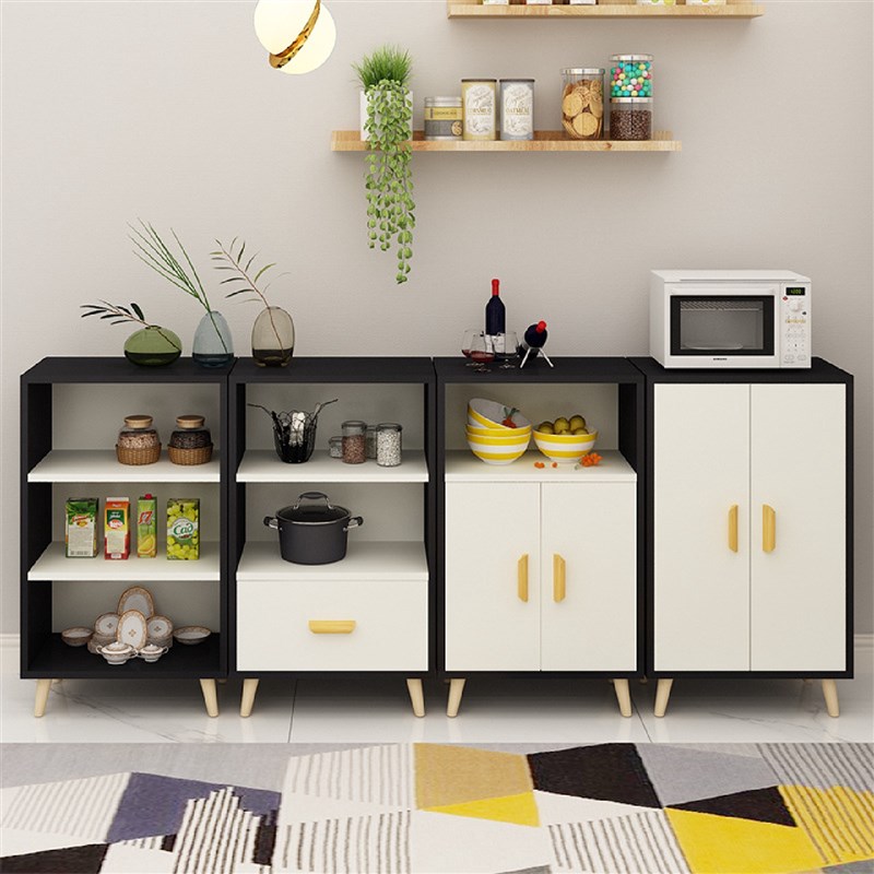 厨房置物架落地柜多层微波v炉架家用组装经济型餐边柜茶水储物柜