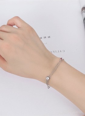 浪漫时尚永恒之恋手链女 t创意百搭锆石水晶手链小清新潮流手饰品