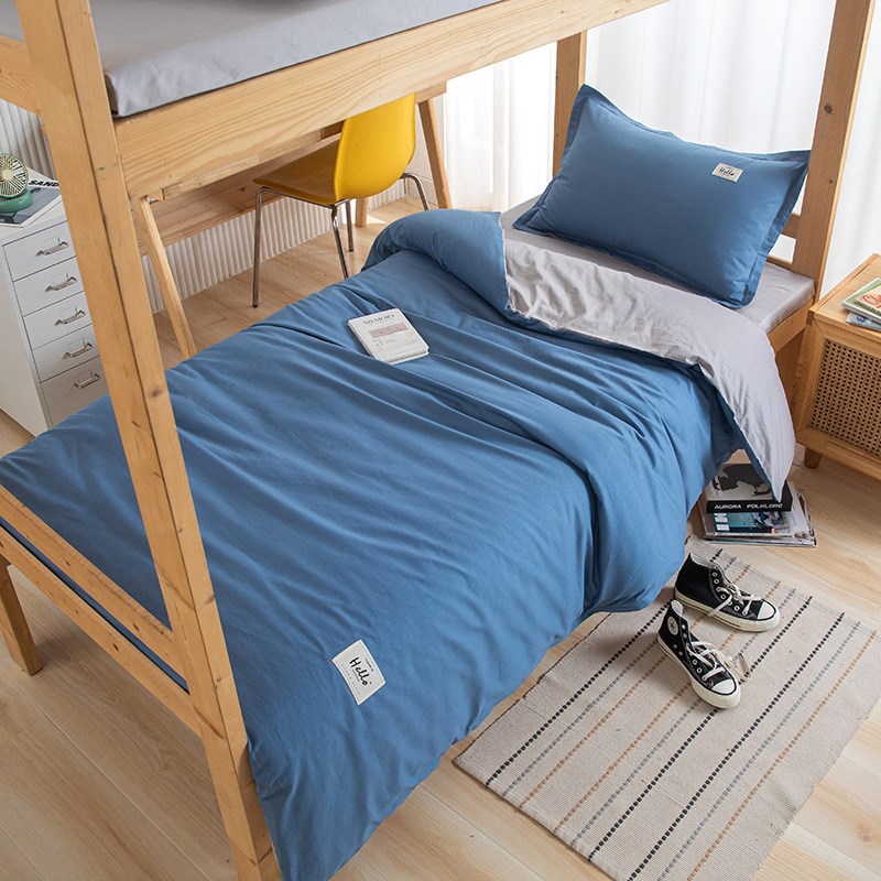 全棉学生宿舍三件套单人床全棉床单被套床笠上下铺T被子被褥六件