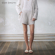 GUO JINGYI2026春夏休闲百搭浅卡其亚麻绣珠短裤 女士