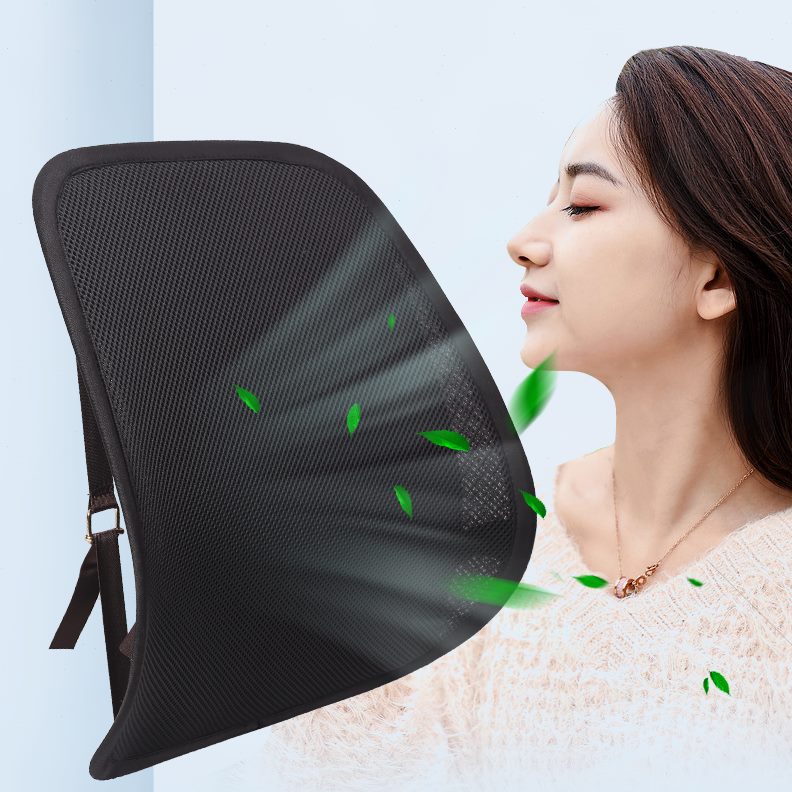 汽车载护腰垫背家用夏季硬质背靠垫透气办公通用腰靠座椅通风双