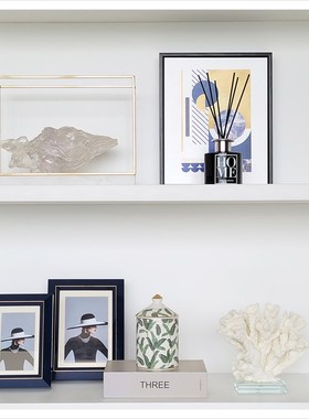 现代样板间书柜创意简约家居摆件软装饰品挂J画相框香薰组合ZH299