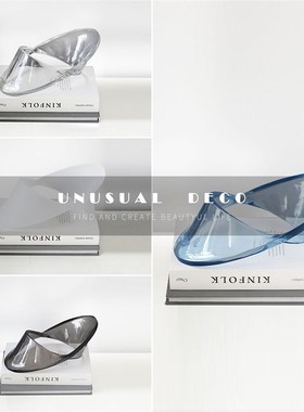 创意简约轻奢透明飞碟飘带趣味桌面摆H件样板间书房民宿客厅装饰