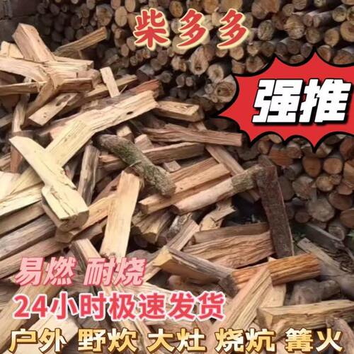荔枝柴火烧火干柴松木柴篝火柴野炊烧烤户外灶头壁炉农村木材取暖