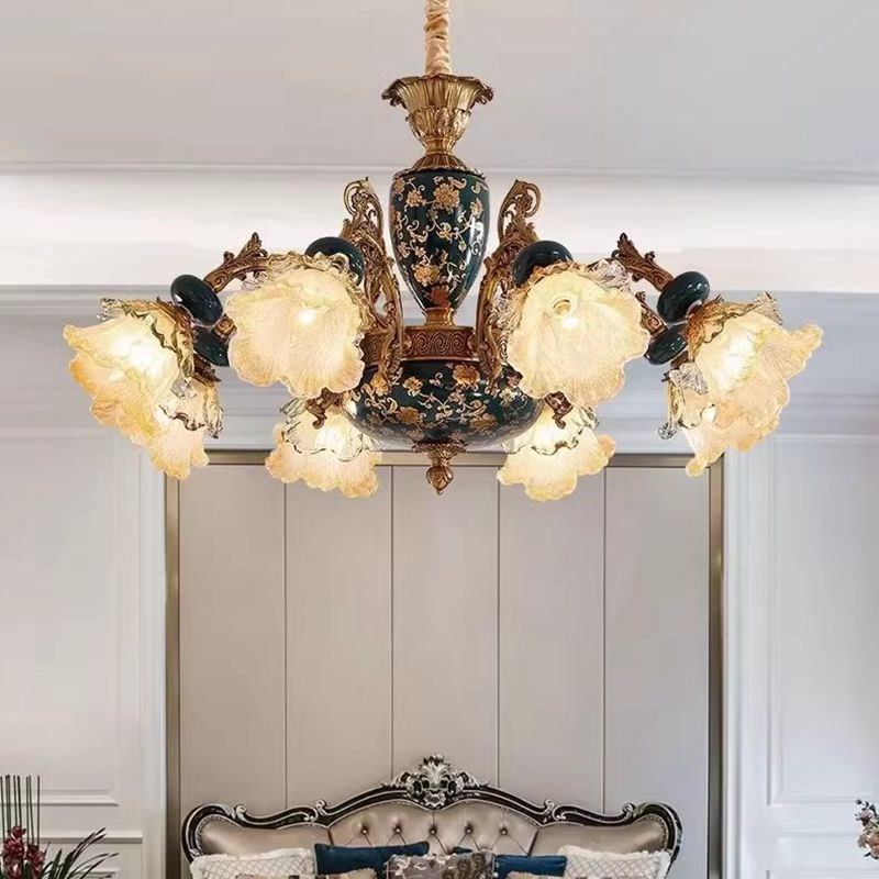 欧式吊灯客厅灯现代n简约复古简欧陶瓷餐厅灯大气家用卧室书房灯