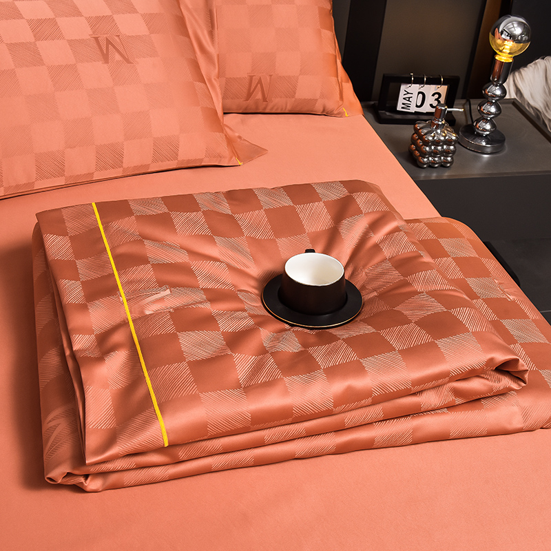 甄品轻奢水洗真丝提花夏凉被四A件套空调被薄款被子可机洗凉感夏