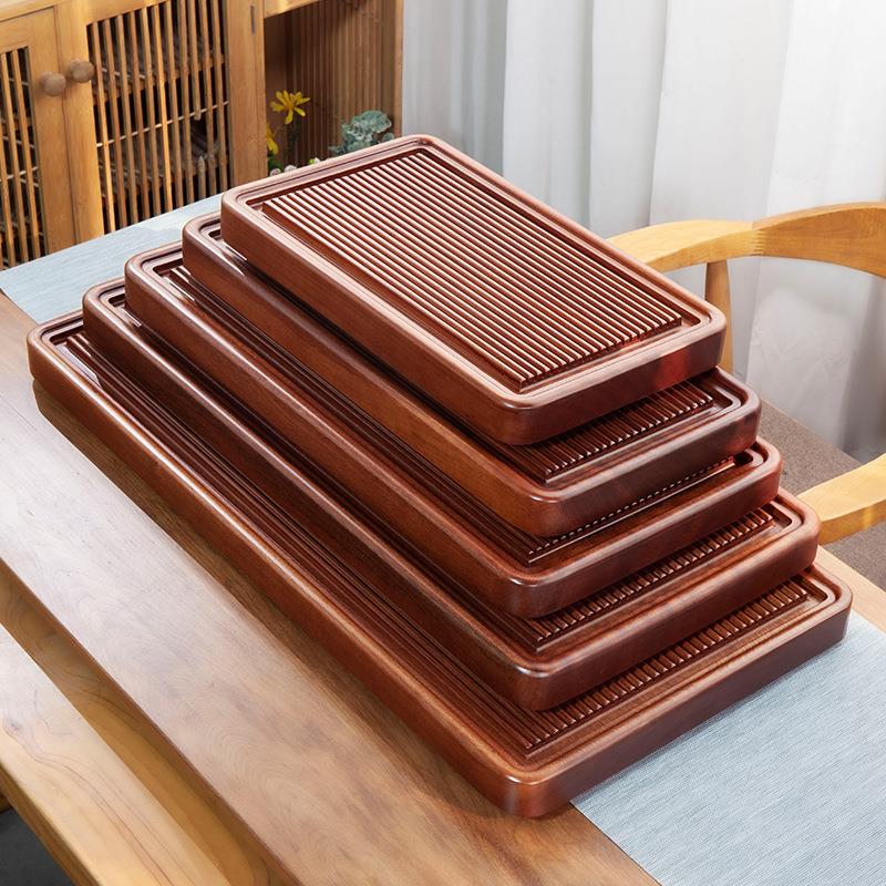 花梨木茶盘实木家用排水式整块干泡电木款茶台办公室茶海功夫茶具