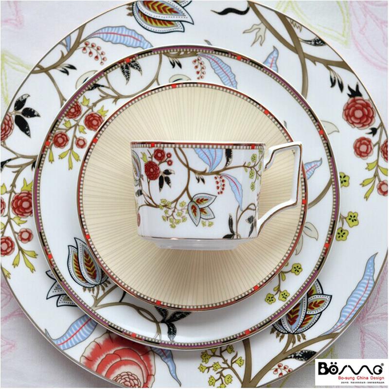 酒店餐厅样板房摆台骨瓷餐具餐盘陶瓷牛排盘咖啡套装糕点碟茶具