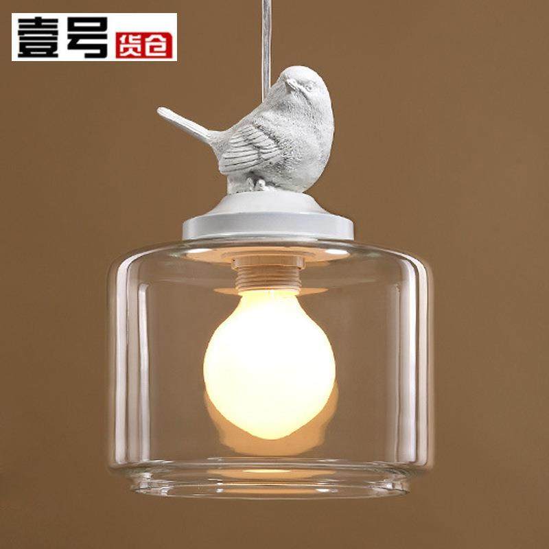 小鸟吊灯玻璃北欧餐厅吧台创意儿童房阳台玄关单头现代简约灯具,家装灯饰光源,智能吊灯,淘宝优惠券,粉丝福利购,淘宝优惠卷