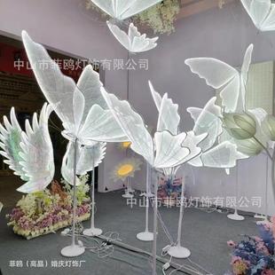 婚庆道具摆件发光蝴蝶路引舞台装 饰婚礼路引灯酒店礼堂场景布置灯