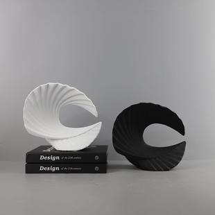 北欧海浪扇子工艺品树脂摆设客厅电视柜样板房展示柜摆件饰品手工