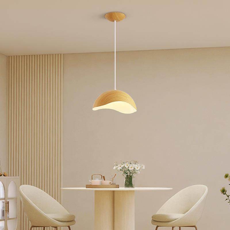 北欧餐厅吊灯后现代创意木纹飞碟岛台灯简约过道灯书房咖啡厅灯具,家装灯饰光源,智能吊灯,淘宝优惠券,粉丝福利购,淘宝优惠卷