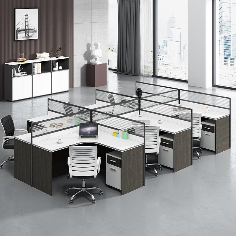 屏风隔断卡座工位办公室职员办公桌简约现代电脑桌2/4/6人位卡座