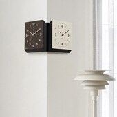 WOZOOM屋准免打孔双面转角挂钟2024新款 家用时尚 客厅拐角创意时钟