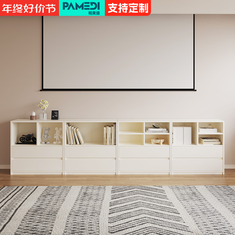 北欧白色矮书柜自由组合储w物柜家用客厅电视柜客厅饭厅隔断柜