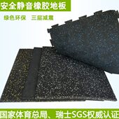 健身房橡胶地垫跑步机垫运动减震垫力量区隔音地板杠铃哑铃地垫子