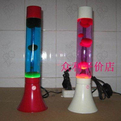 lava lamp 创意葱灯熔岩灯蜡灯温馨卧室床头灯水母灯 烤漆底座